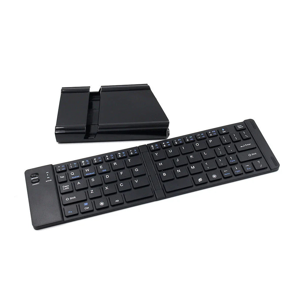 Ultra-portable wireless Bluetooth keyboard with foldable design for smartphones and tablets
