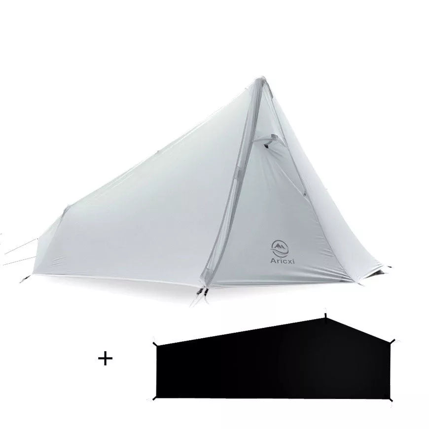 Single-side silicone-coated single-person rodless tent for outdoor camping