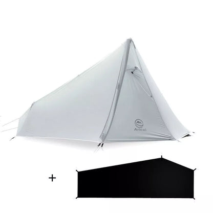 Single-side silicone-coated single-person rodless tent for outdoor camping