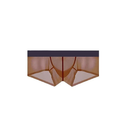 Men's seamless low-waist underwear in nylon fabric, shown in a neutral colour on a plain background.
