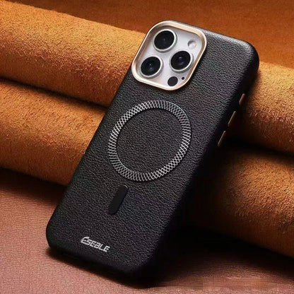 Triangle shield magnetic suction phone case in black with shockproof protection for iPhone