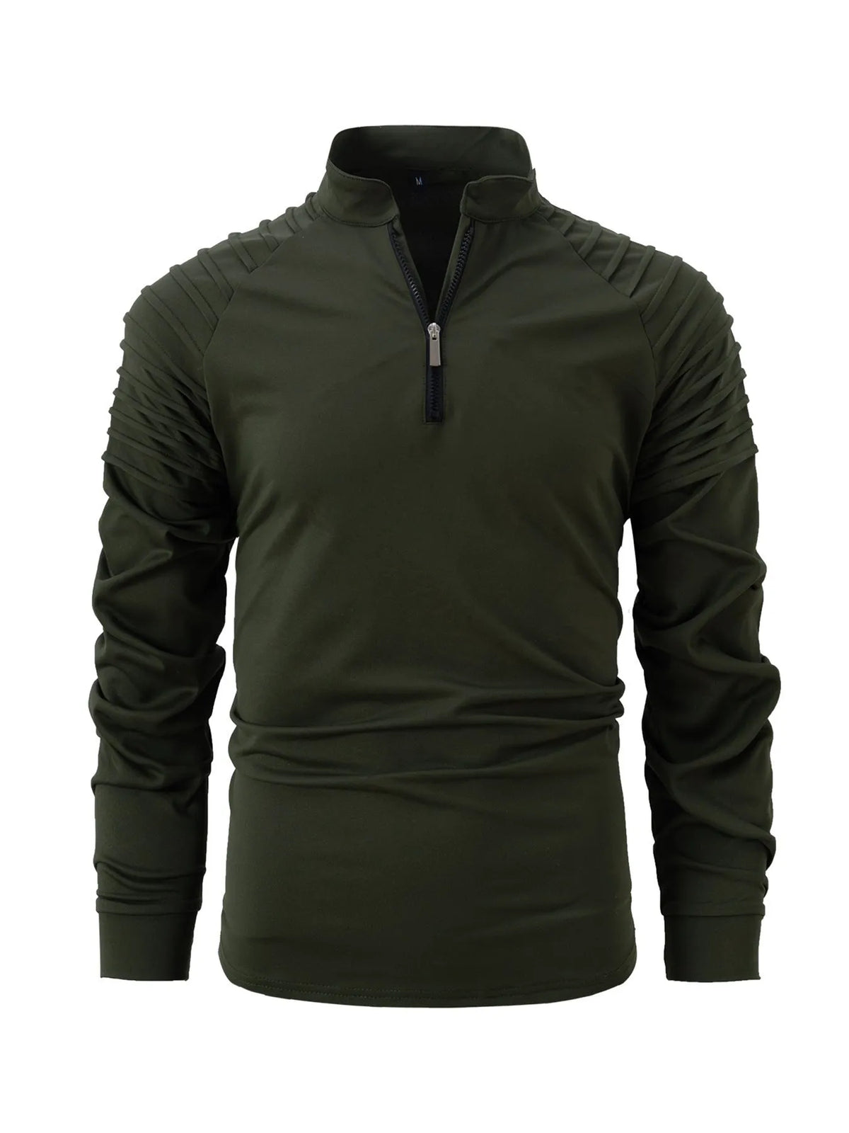 Men's long sleeve zip neck polo shirt in cotton blend, slim fit, available in eight colours and sizes S to XXXL.