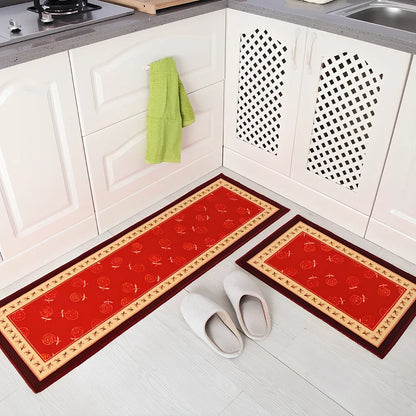 Kitchen non-slip mat with 10mm thickness showing textured surface and water-absorbent sponge lining