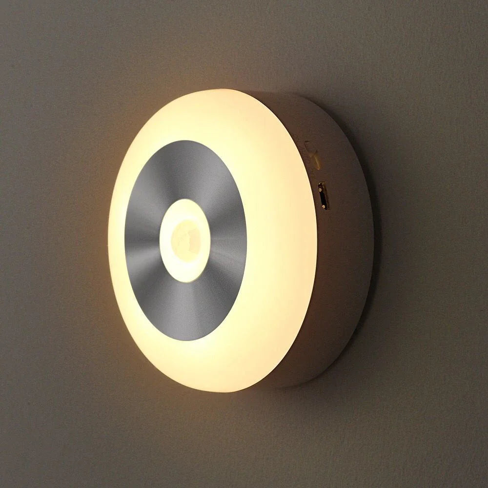 Motion-activated sensor night light with soft, glare-free illumination for hands-free convenience