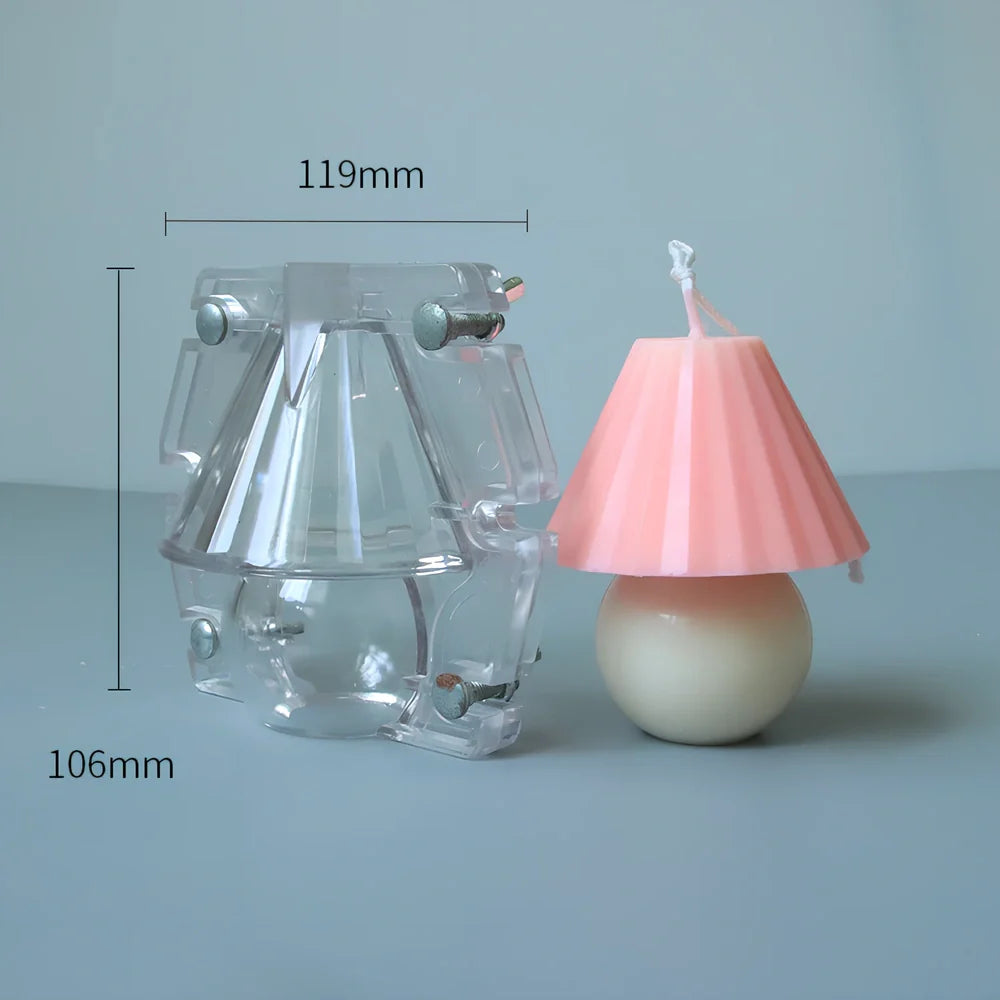 Transparent acrylic lamp mould for homemade scented candles measuring 15cm height