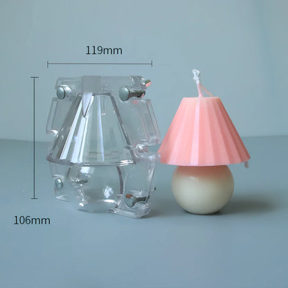 Transparent acrylic lamp mould for homemade scented candles measuring 15cm height