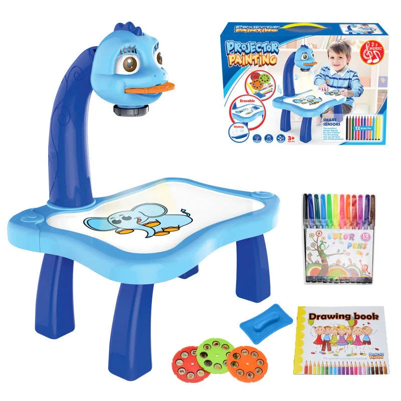 Children's Projection Drawing Board Doodle with music function and magnetic artboard in blue and pink