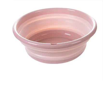Collapsible outdoor laundry basin made of durable PP and TPR materials, available in various colors and sizes