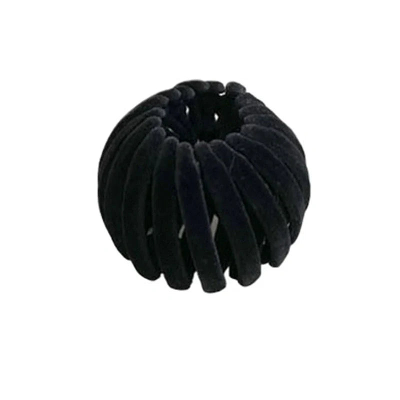 Velvet Bird's Nest Hair Ring Hairpin in various colors for stylish high ponytails