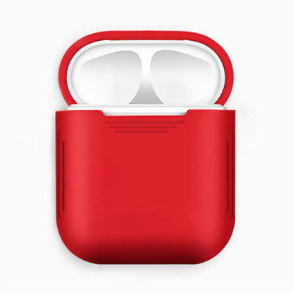 Silicone shockproof protective case for Apple AirPods in various colours with anti-lost rope.