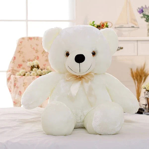 Illuminating LED Teddy Bear Plush Toy with color-changing lights, perfect for cozy ambiance and festive decor