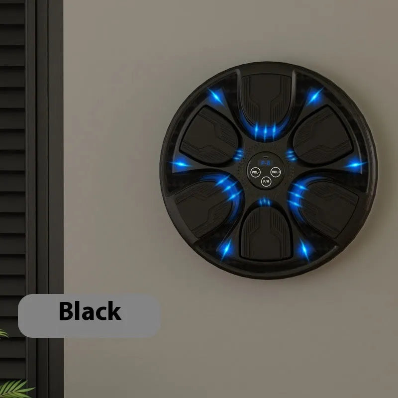 Black leather and PP music boxing wall target set with included boxing gloves for home training