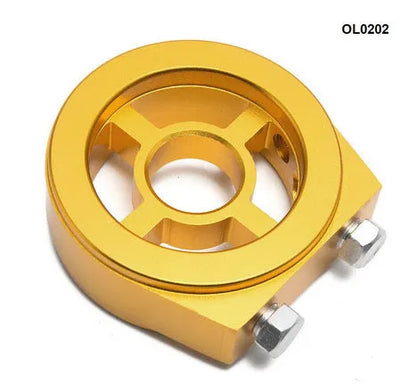 Universal aluminium alloy oil pressure gauge adapter in red, blue, black, gold, and silver colour options