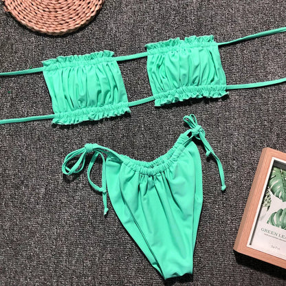 Costa Rica Bandeau Bikini Set in various colors and sizes