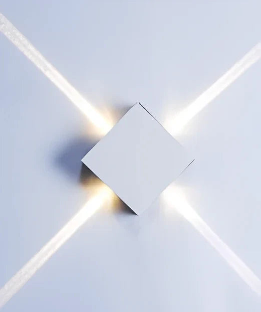 Cross-shaped decorative LED lamp with iron frame, 14cm size, for bedside and living room illumination