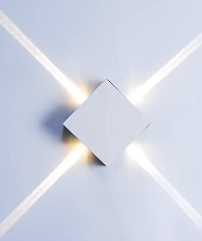 Cross-shaped decorative LED lamp with iron frame, 14cm size, for bedside and living room illumination