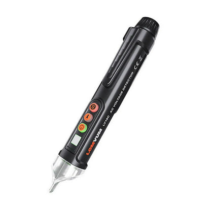 Black voltage detection pen with sensor tip for electrical line testing and status identification
