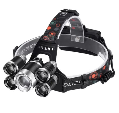 High-power five-head aircraft light with gold, red, and silver options