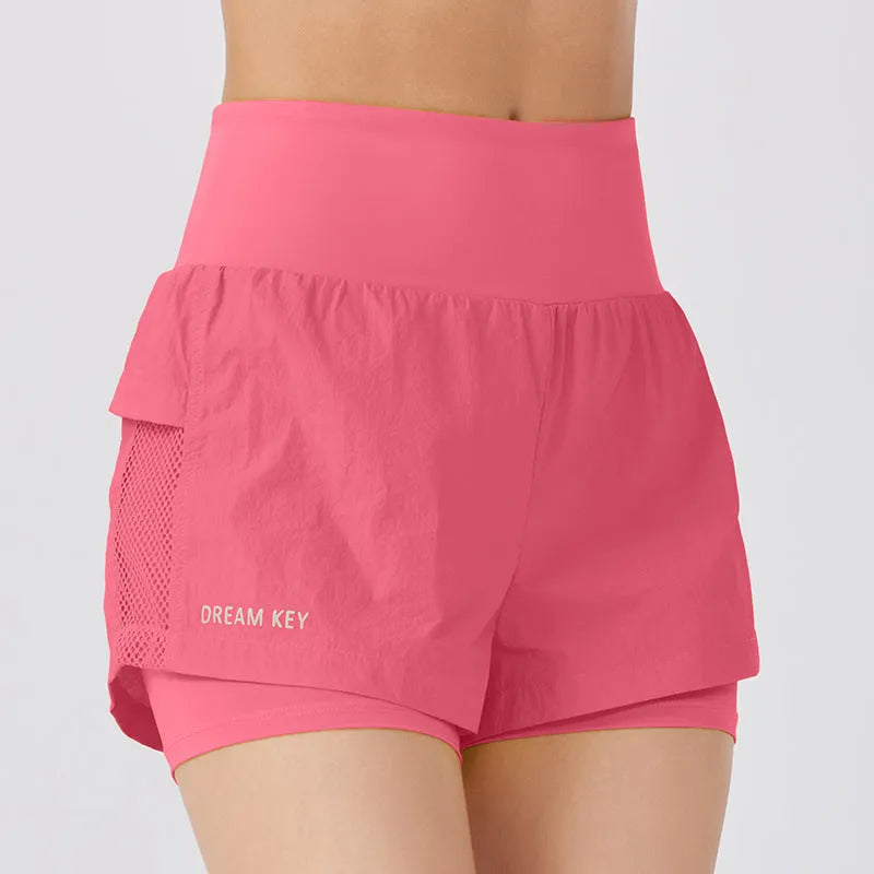Women's cotton blend quick-drying sports shorts in loose casual fit for summer fitness activities