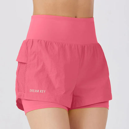 Women's cotton blend quick-drying sports shorts in loose casual fit for summer fitness activities