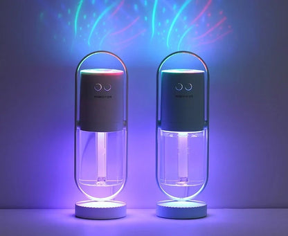 USB Air Humidifier with colorful night light projection for home and car use