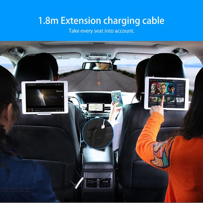 ORICO black 5-port car charger with QC3.0 and 1.8m cord for 12V/24V cigarette lighter sockets