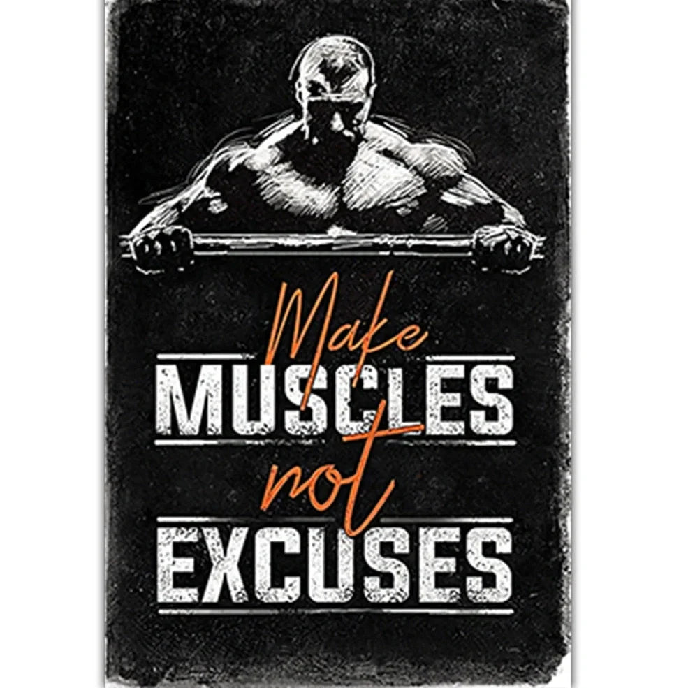 Gym motivational canvas poster measuring 7.8x11.8 inches with modern design in four colour schemes