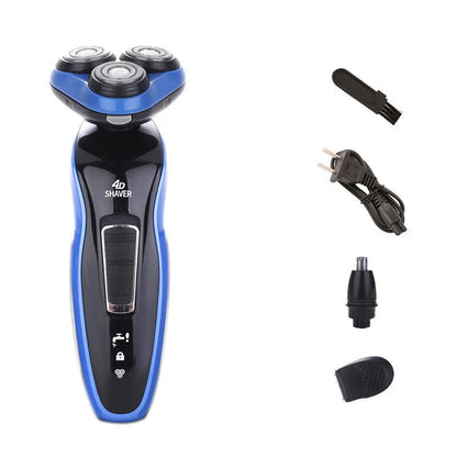 4-in-1 electric shaver for men with triple blade, rechargeable trimmer