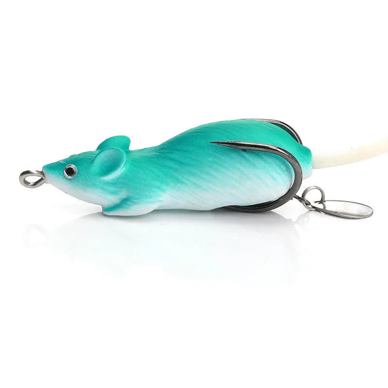 ABS bionic fake bait lure for Luya fishing, shown in green, grey, and pink colour options.