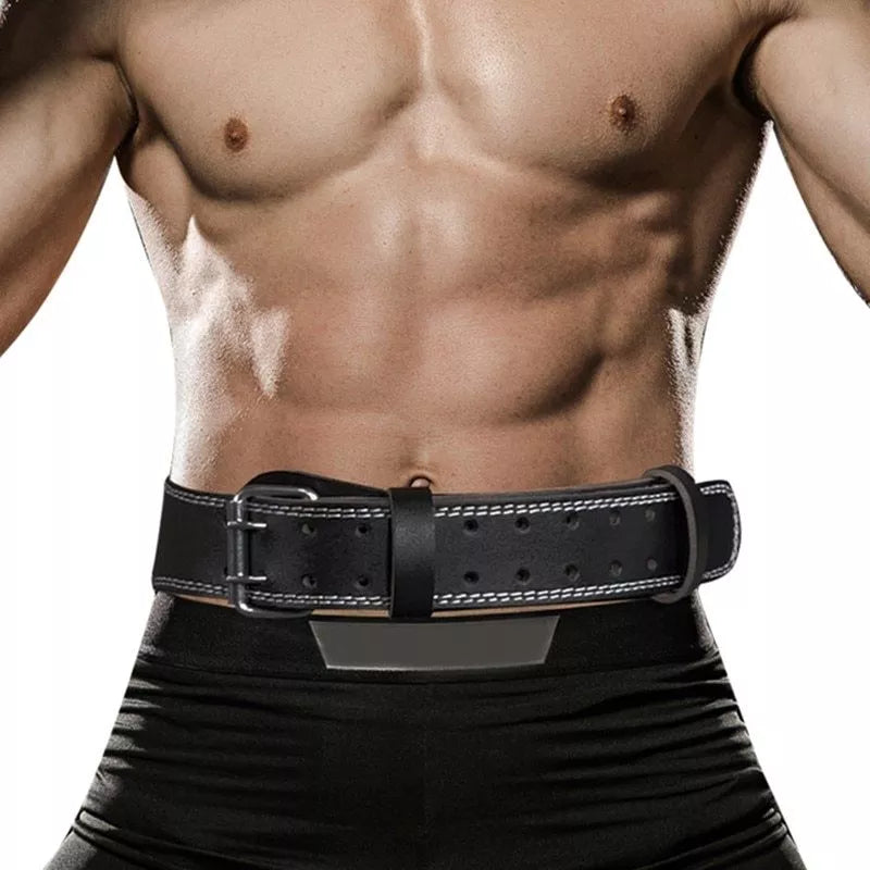 Adjustable cowhide fitness belt for weightlifting and core support