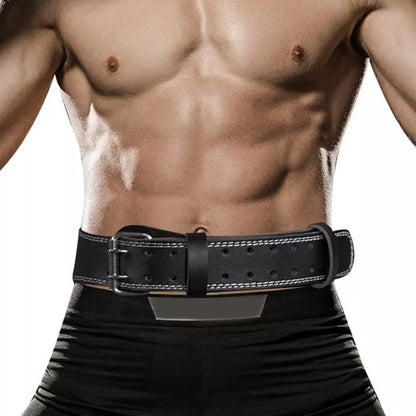 Adjustable cowhide fitness belt for weightlifting and core support