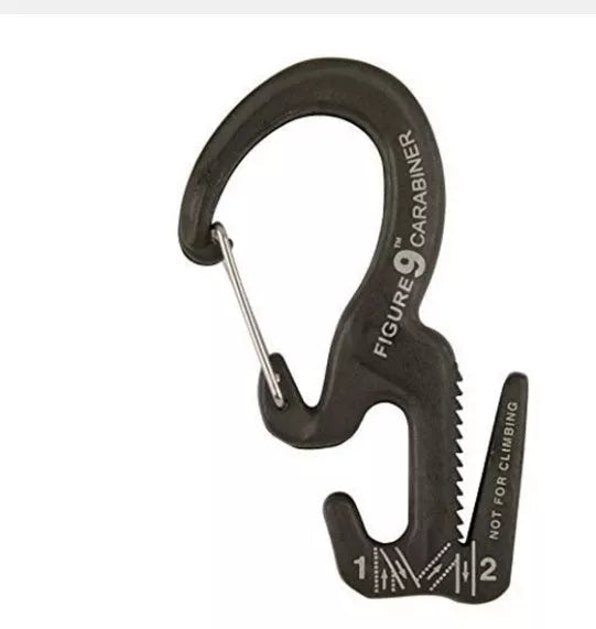 Small aluminum rope tightening mechanism with carabiner clip for outdoor adventures