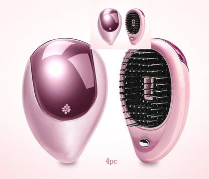 Portable vibrating hair massage comb with ionic technology for on-the-go hair rejuvenation and styling