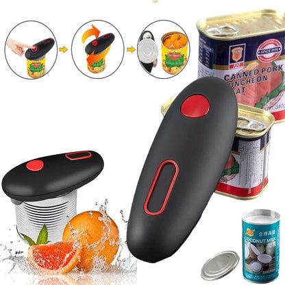 Convenient electric can opener with modern, compact design for effortless, hands-free can opening