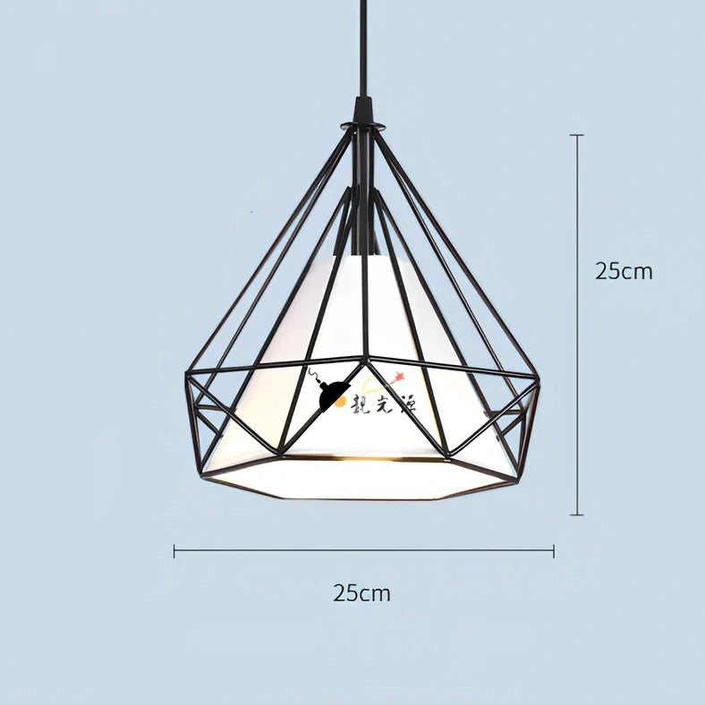 Wrought iron diamond chandelier with adjustable height and LED lighting for 10-15 square metre rooms