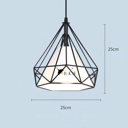 Wrought iron diamond chandelier with adjustable height and LED lighting for 10-15 square metre rooms