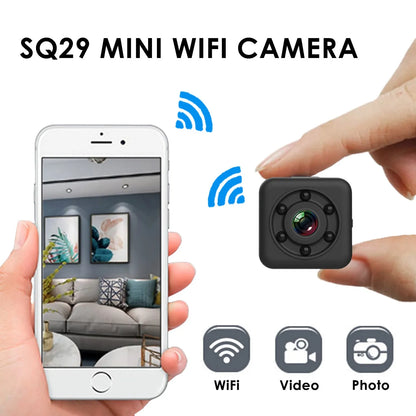 SQ29 black waterproof sports camera with 240-minute battery and 32GB storage for action filming