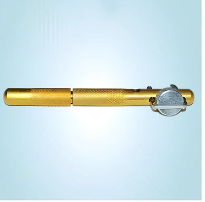 Aluminium fishing hook tying tool measuring 11cm long with 1cm diameter for manual knot creation