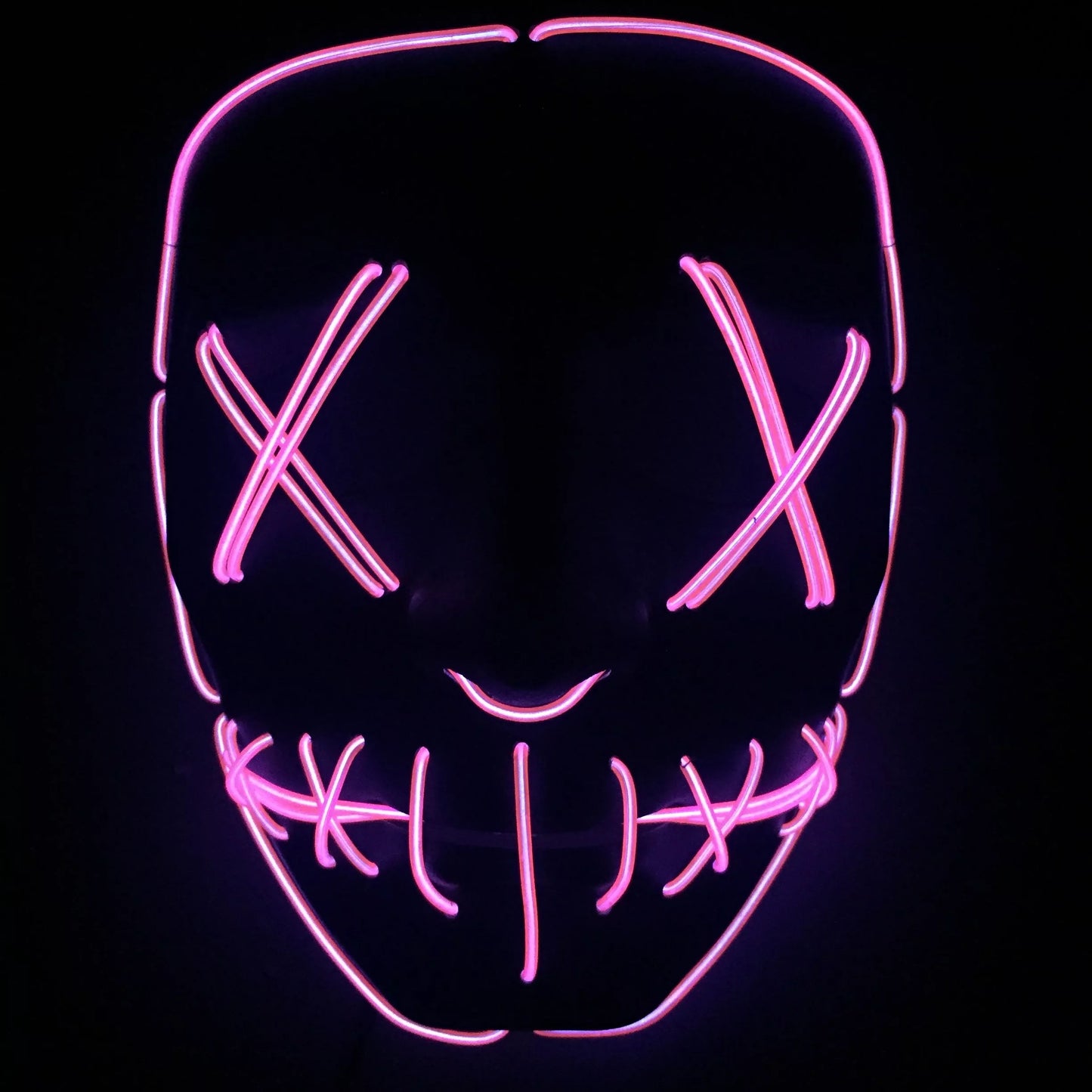 Halloween LED Glowing Full Face Mask in various colors with customizable lighting modes