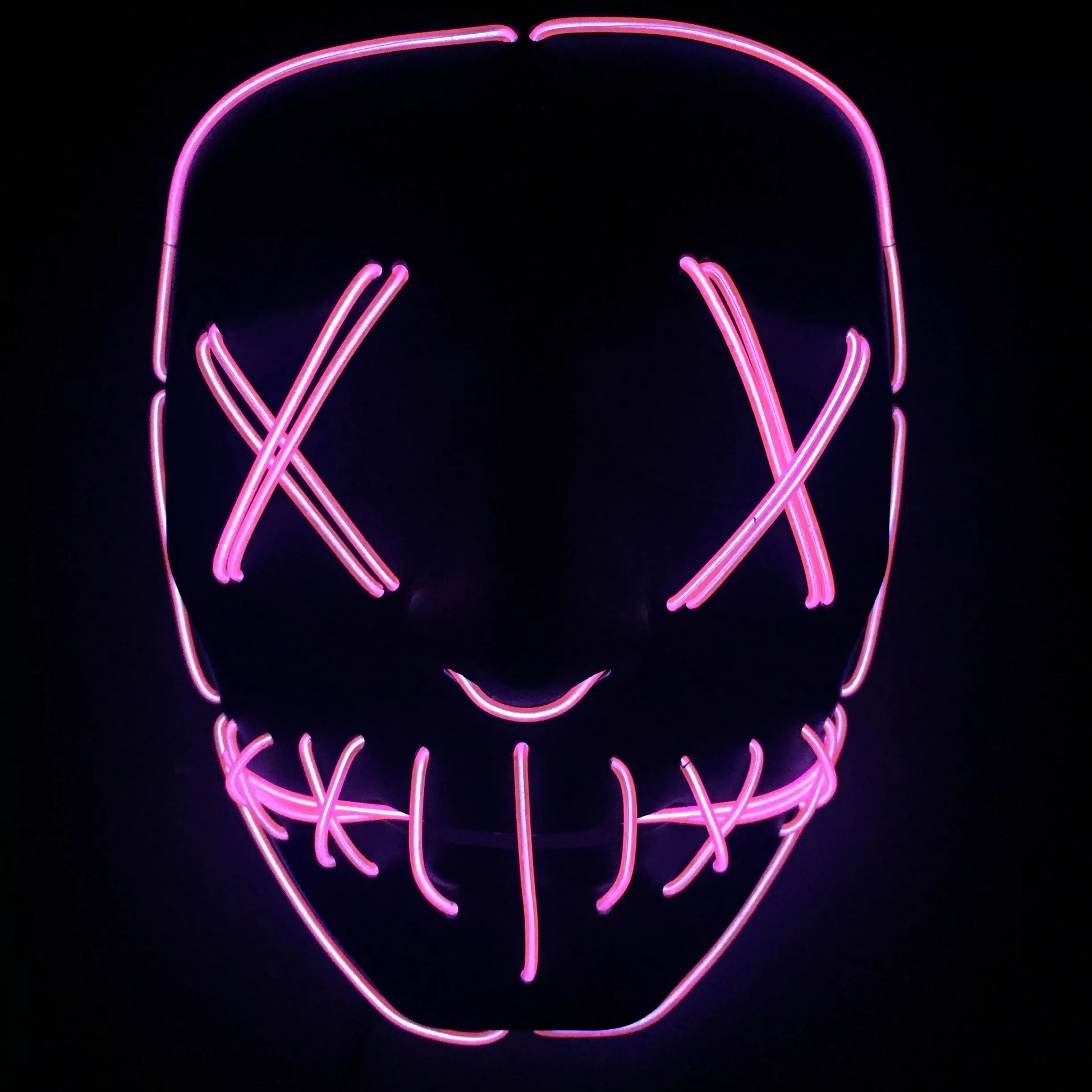 Halloween LED Glowing Full Face Mask in various colors with customizable lighting modes