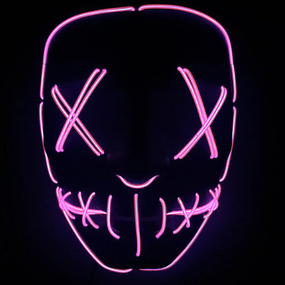 Halloween LED Glowing Full Face Mask in various colors with customizable lighting modes