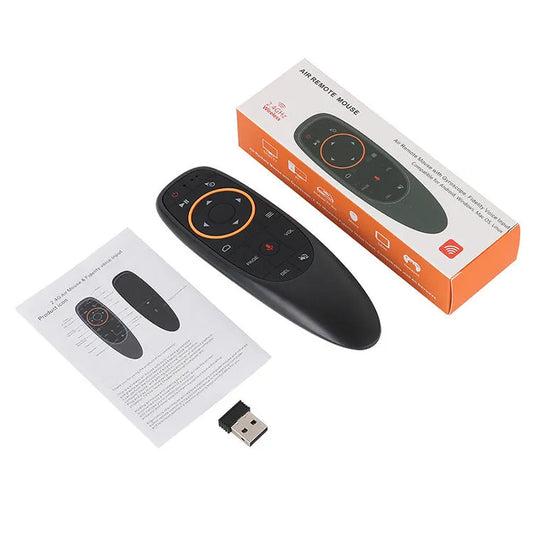 G10 G10S intelligent voice remote control with silicone buttons and plastic shell, measuring 164mm long
