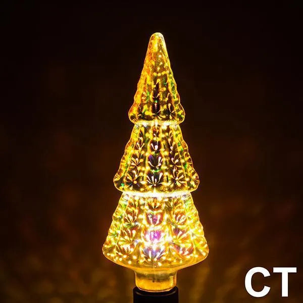 LED 3D firework decoration bulb projecting light patterns with E27 socket