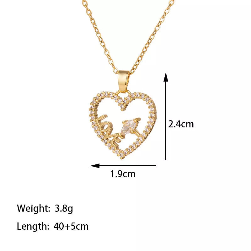 Women's stainless steel necklace with gold-plated copper pendant, elegant and durable fashion jewelry