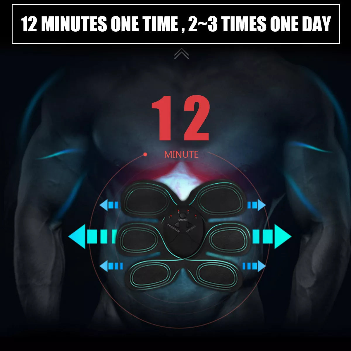 Battery Smart Abs Trainer Patch for hands-free abdominal muscle enhancement