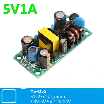 YS-U5S metal-housed switching power board module for AC to DC conversion.