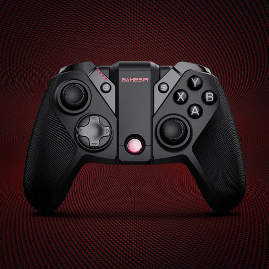 Black Gaishi type-C wired game controller with vibration feedback and ABS plastic construction