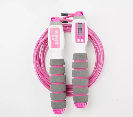 Electronic counting jump rope with adjustable length and color options for fitness training