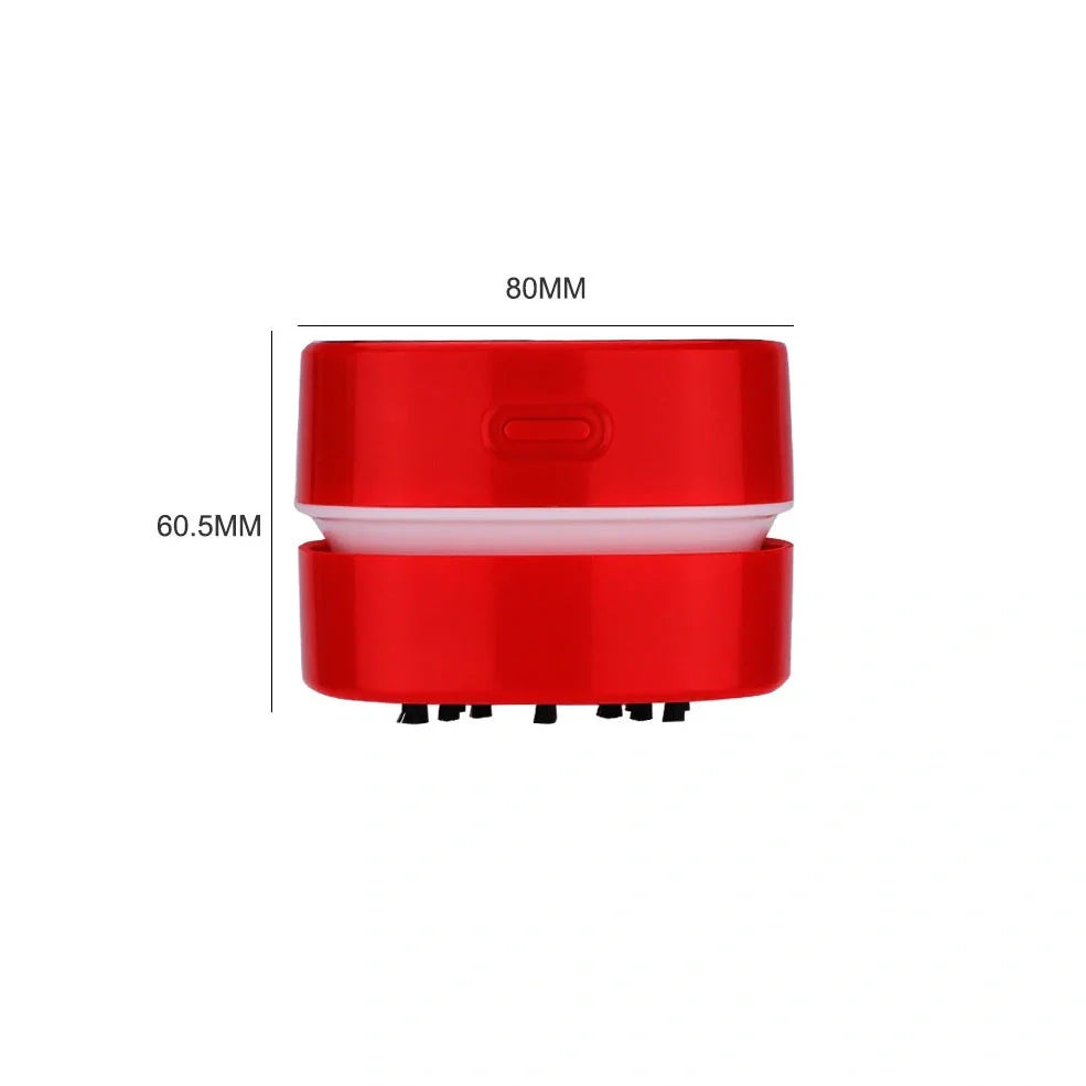 Desktop vacuum cleaner with two-in-one brush nozzle for keyboard and surface cleaning