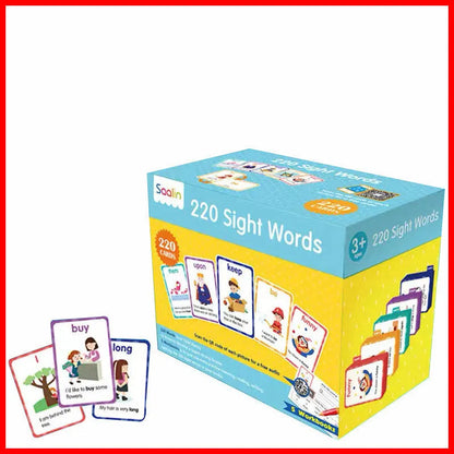 220 high frequency word gift box set with coated paper cards and 5 interactive workbooks for early childhood education